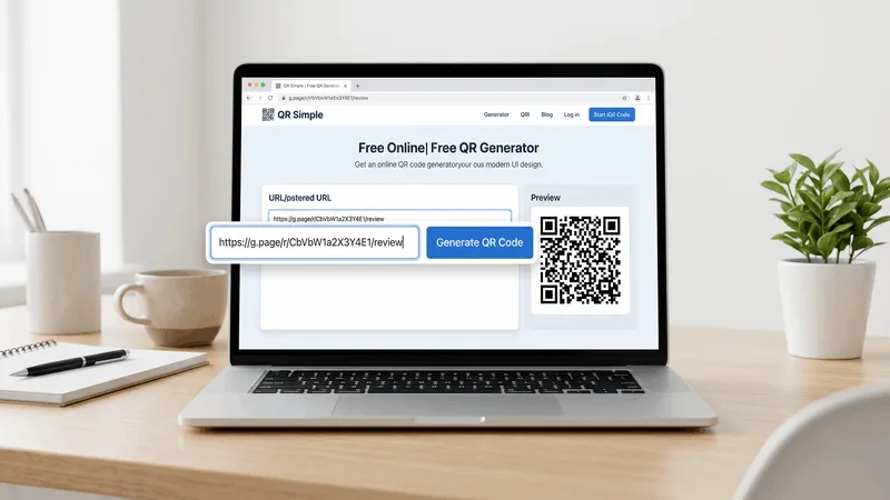 Free online QR code generator showing a finished code ready to download and test