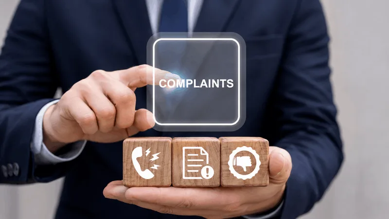 Business owner sending a short text message follow-up after resolving a customer complaint