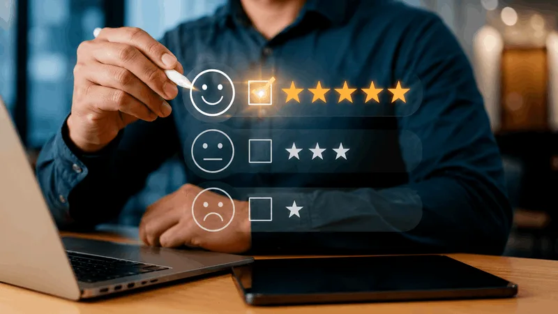 Business owner looking at a notification for a new one-star Google review on their phone